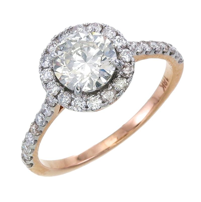 Rose Gold Halo Diamond Ring