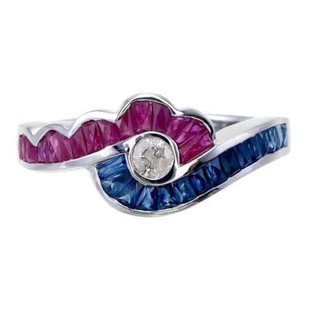Sapphire, Ruby and Diamond Ring