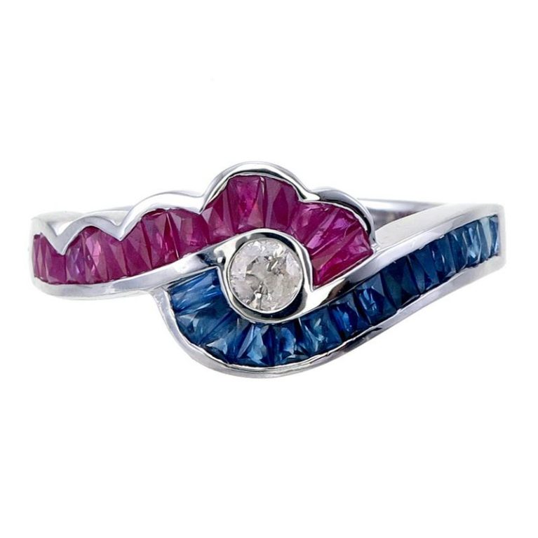 Sapphire, Ruby and Diamond Ring