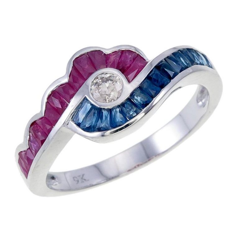 Sapphire, Ruby and Diamond Ring