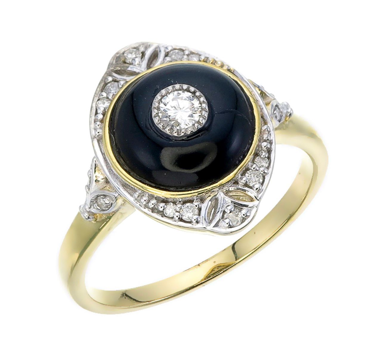 Black Onyx and Diamond Ring