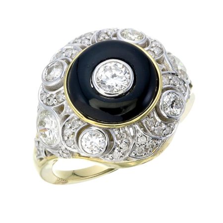 Black Onyx and Diamond Ring